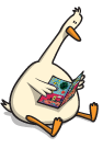 Comic-reading Goose